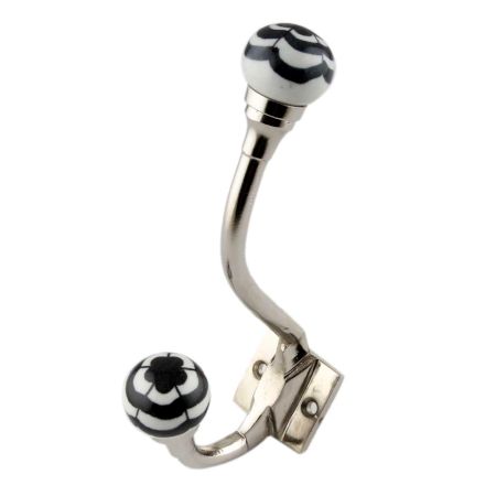 Black Floral Ceramic Iron Hooks